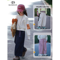 半度閒女童秋裝休閒褲洋氣中大童2025新款兒童春秋款運動長褲褲子