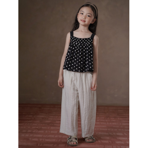 哈齒童裝兒童日系直筒褲簡約百搭女童休閒長褲中大童防蚊褲夏季薄