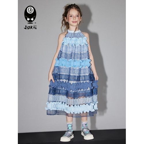 jokii潮牌童裝『觀瀾曼波』女童連衣裙掛脖吊帶裙子氣質洋氣25夏