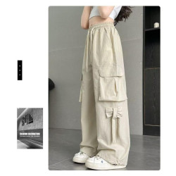 2025新款女童多袋子工裝褲夏季兒童濶腿褲女孩大童潮酷穿搭褲子