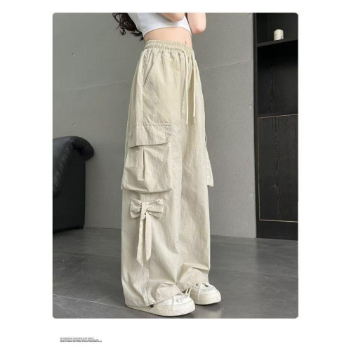 2025新款女童多袋子工裝褲夏季兒童濶腿褲女孩大童潮酷穿搭褲子