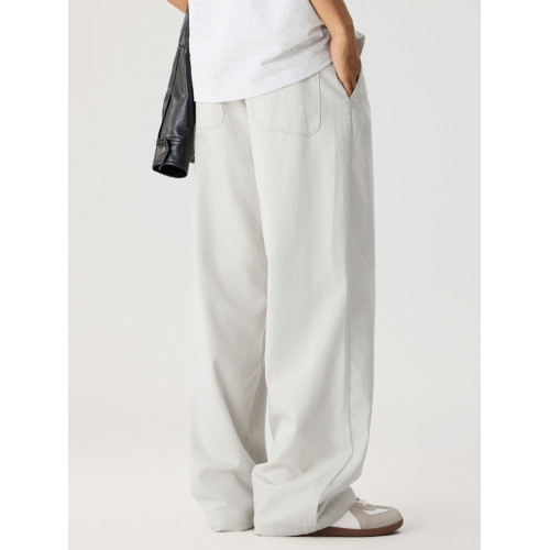 AXIA美式垂感天絲萊賽爾休閒褲男寬松直筒肌理感拖地濶腿褲大碼