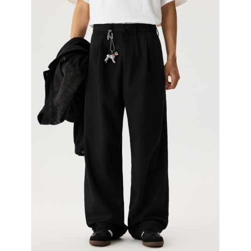 AXIA美式垂感天絲萊賽爾休閒褲男寬松直筒肌理感拖地濶腿褲大碼