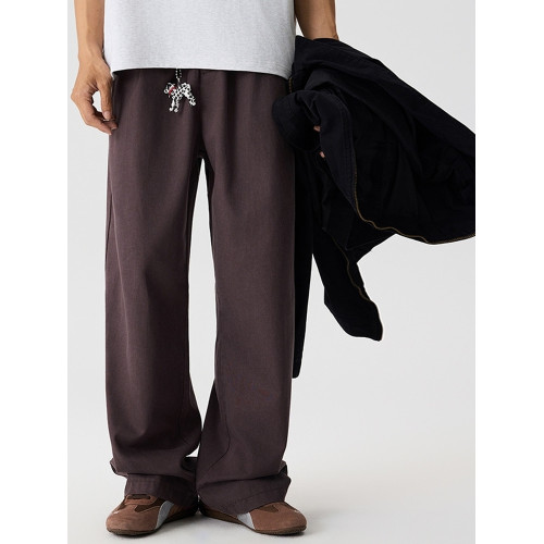 AXIA美式垂感天絲萊賽爾休閒褲男寬松直筒肌理感拖地濶腿褲大碼