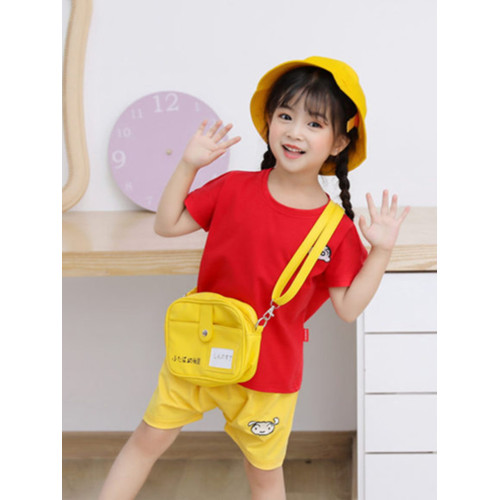 蠟筆小新同款衣服紅黃純棉睡衣套裝兒童夏季男女童寶寶cosplay服2