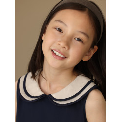 哈齒童裝女大童polo裙親子娃娃領無袖背心裙學院風連衣裙女童夏季
