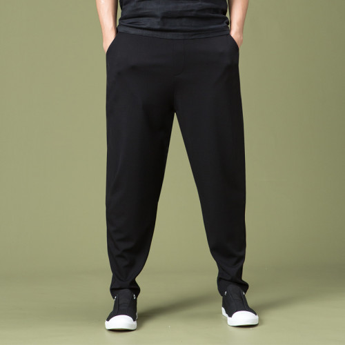 夏季寬松大碼男士哈倫褲小腳休閒褲濶腿褲薄款加大碼運動褲大襠褲