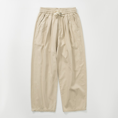 春夏薄款純棉褲子簡約日系復古濶腿褲ins直筒寬松九分褲休閒褲男