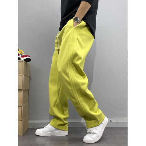 側邊條紋美式復古街頭嘻哈休閒褲男寬松直筒濶腿褲高街風運動衛褲
