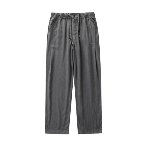 夏季中老年男士亞麻長褲松緊高腰深襠褲寬松大碼直筒褲棉麻濶腿褲