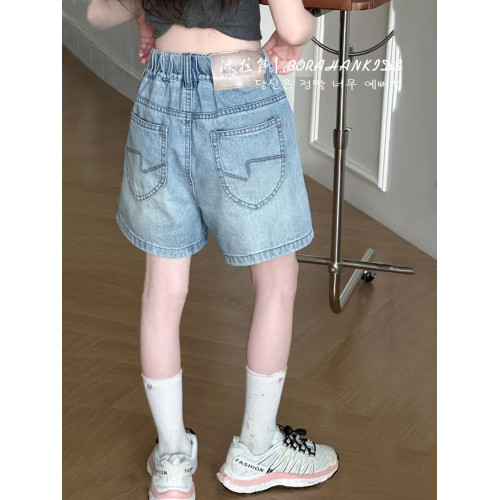 女童短褲薄款牛仔褲2025夏季小女孩百搭a字熱褲兒童洋氣三分褲子