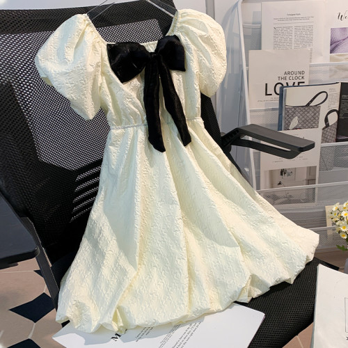 女童連衣裙夏裝洋氣兒童夏季裙子大童蛋糕裙12嵗女孩泡泡袖公主裙