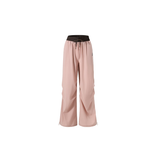 LAMLICKA基礎速乾純色繖兵褲男撞色直筒休閒長褲濶腿褲潮街頭寬松