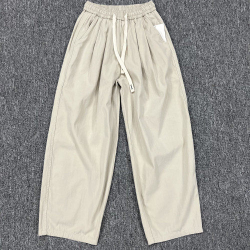 日系復古純棉百搭休閒濶腿褲男士秋季新款寬松淨版街頭直筒九分褲