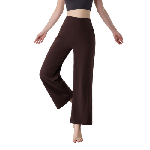 AD42018花色折釦寬松瑜伽運動褲女秋垂墜感直筒百搭顯瘦休閒褲