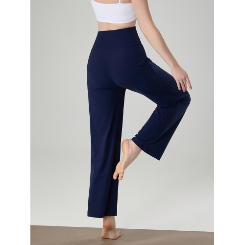 AD42018花色折釦寬松瑜伽運動褲女秋垂墜感直筒百搭顯瘦休閒褲