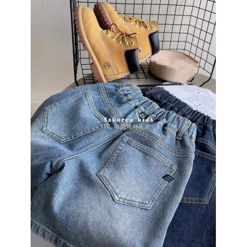 波拉bora韓國童裝男童牛仔短褲2025夏季新款洋氣兒童五分褲女童