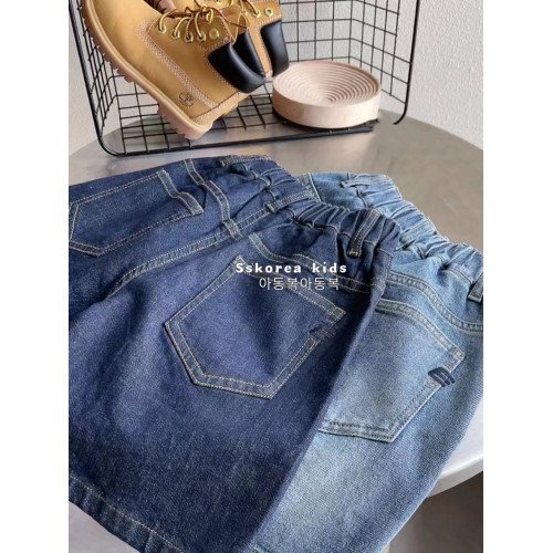 波拉bora韓國童裝男童牛仔短褲2025夏季新款洋氣兒童五分褲女童