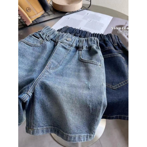 波拉bora韓國童裝男童牛仔短褲2025夏季新款洋氣兒童五分褲女童