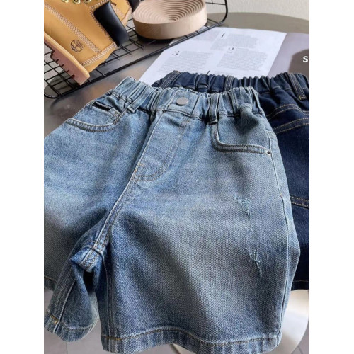 波拉bora韓國童裝男童牛仔短褲2025夏季新款洋氣兒童五分褲女童