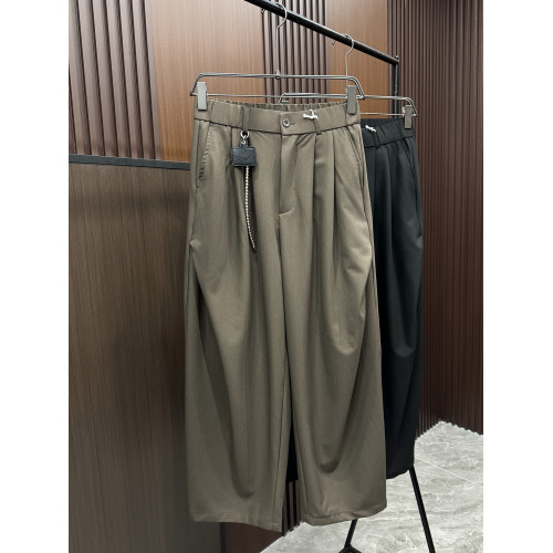 2025春夏季新款男士休閒褲寬松直筒濶腿褲潮牌痞帥褲子設計感小衆