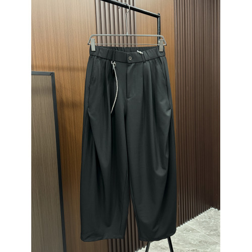 2025春夏季新款男士休閒褲寬松直筒濶腿褲潮牌痞帥褲子設計感小衆