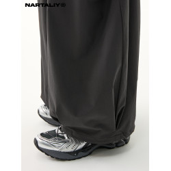 NARTALIY日系復古寬松濶腿褲休閒長褲男春夏輕薄防潑水垂感拖地褲