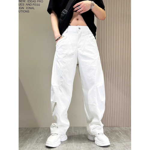 潮牌彎刀休閒褲男2025新款夏季薄款設計感痞帥男褲寬松直筒濶腿褲