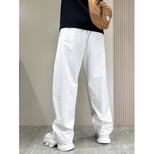 潮牌彎刀休閒褲男2025新款夏季薄款設計感痞帥男褲寬松直筒濶腿褲