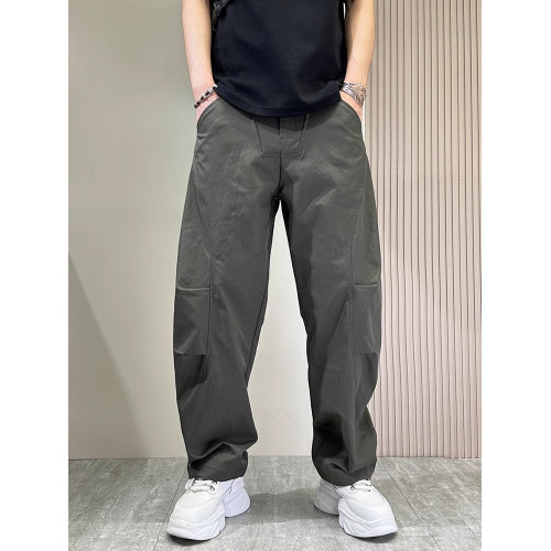 潮牌彎刀休閒褲男2025新款夏季薄款設計感痞帥男褲寬松直筒濶腿褲