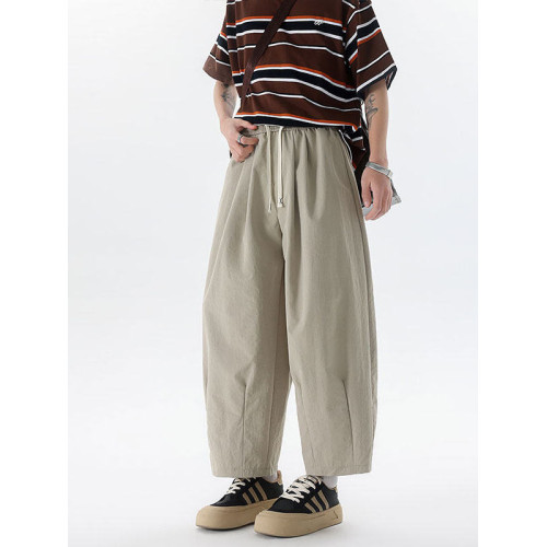 日系夏季休閒褲錐形哈倫山本蘿蔔褲男女款寬松百搭燈籠九分濶腿褲