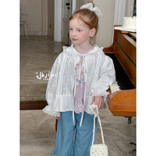 桔寄橘寄juji•25夏款上新【素錦蕾絲】夏季防曬服女童薄外套X8626