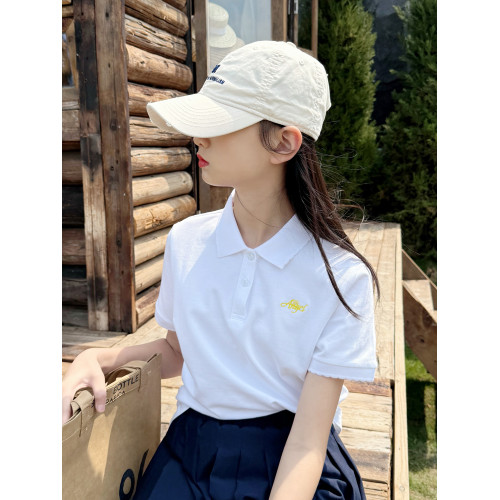女童短袖polo衫2025夏季新款兒童翻領短袖T恤中大童女孩上衣夏裝