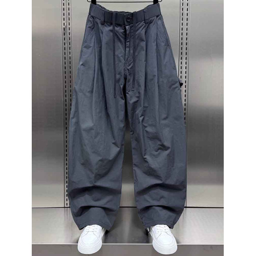 高級冰絲速乾彎刀褲男士夏季新款寬松直筒濶腿褲男款休閒工裝褲薄