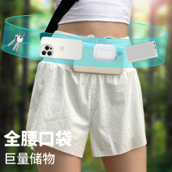 雙層速乾跑步短褲女馬拉松競速運動褲腰包多口袋內襯防走光三分褲