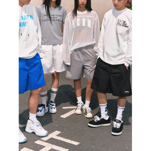 MEDM25SS尼龍短褲男夏外穿休閒五分褲美式復古運動褲潮牌濶腿褲潮