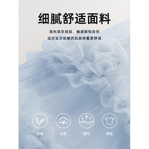 女童連衣裙2025夏季新款童裝女孩洋氣純色薄款裙子兒童甜美公主裙