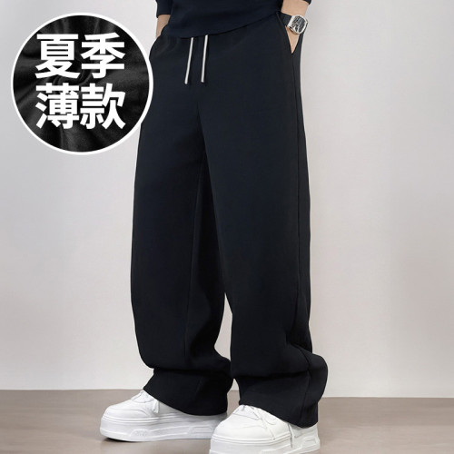 300斤純棉直筒濶腿褲休閒胖子寬松衛褲加肥加大碼男褲春夏季薄款