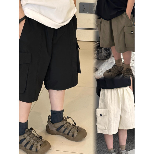 洋氣時尚男童短褲2025新款兒童夏季大口袋工裝褲帥氣男孩五分褲