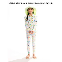 chopiyopi【薄荷皮】女童俱樂部防曬速乾運動印花涼感打底瑜伽褲