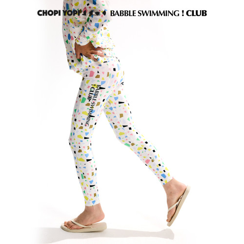 chopiyopi【薄荷皮】女童俱樂部防曬速乾運動印花涼感打底瑜伽褲