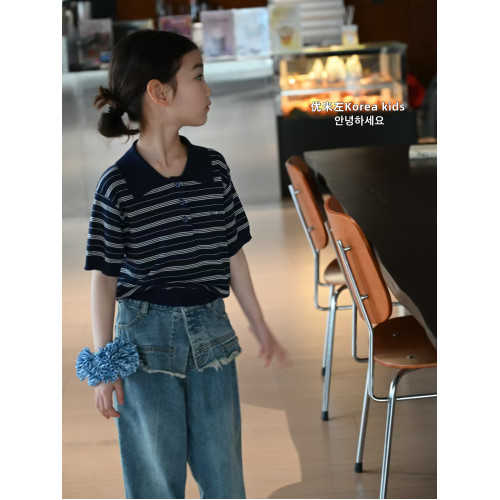 童裝女童短袖T恤2025新款洋氣兒童春夏裝上衣女孩寬松純棉Polo衫