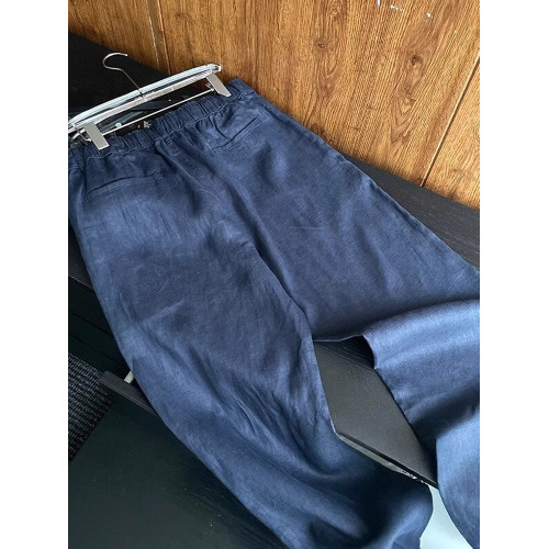 NY老錢風亞麻休閒褲男士2025新款夏季輕薄白色濶腿褲寬松直筒褲子