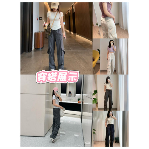 輕薄夏季工裝運動褲女速乾健身跑步戶外徒步速乾dance運動休閒褲