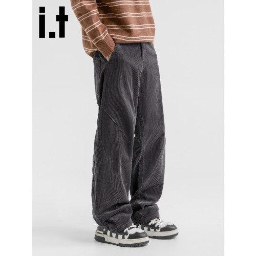 it :5cm/FIVECM燈芯絨休閒褲男士潮流2025秋季新款寬松直筒工裝褲