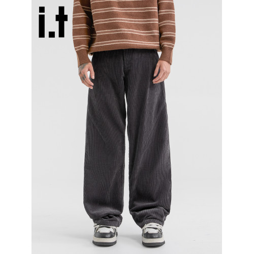 it :5cm/FIVECM燈芯絨休閒褲男士潮流2025秋季新款寬松直筒工裝褲