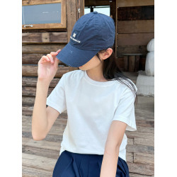 高級兒童夏季短袖女童小白T正肩袖純白色t恤中大童透氣吸汗休閒
