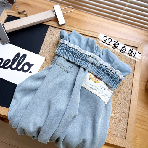 男童天絲軟牛仔褲夏季兒童輕薄褲子寶寶長褲運動褲小童寬松防蚊褲