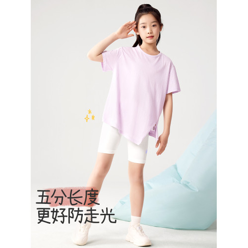 久嵗伴女童褲子2025新款涼感透氣打底褲春裝外穿運動防走光五分褲