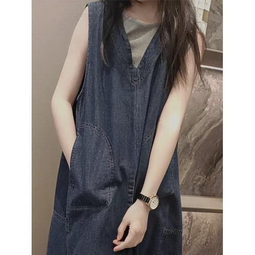 女童連衣裙夏裝2025新款洋氣兒童牛仔背心裙女大童夏季休閒公主裙